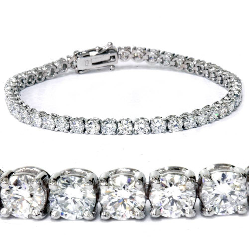 7 TCW 14k White Gold Diamond Round Cut Tennis Bracelet (F-G, VS)