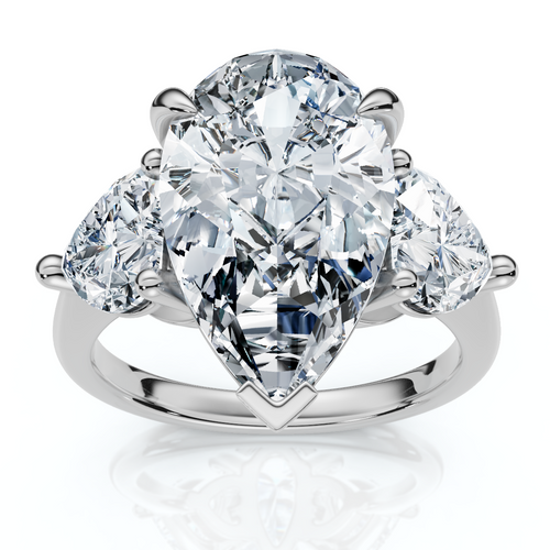 5 1/2Ct Pear & Heart Certified Diamond Engagement Ring Lab Grown (F-G, VS)