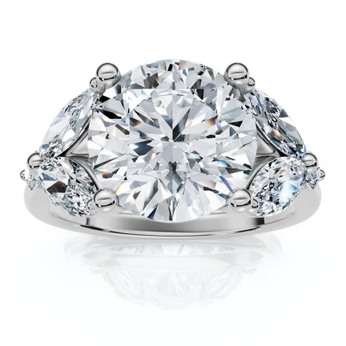3 3/4Ct Certified Diamond Engagement Ring 14k Gold or Platinum Lab Grown (F-G, VS)