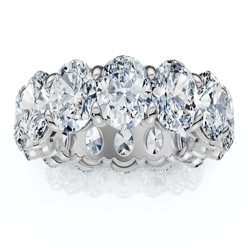 8Ct Oval Diamond Eternity RIng 14k Gold Platinum Band Lab Grown (F-G, VS)
