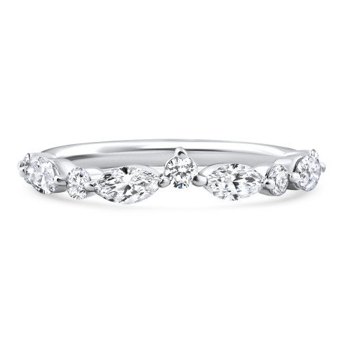 .90Ct Marquise Curved Diamond Wedding Ring 14k Gold or Platinum Lab Grown (F-G, VS)
