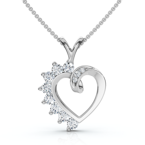 Diamond Heart Pendant 1/4Ct 10k Gold Lab Grown (F-G, VS)