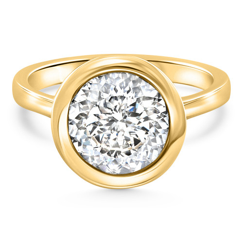 Certified 3.02Ct Portuguese Cut Bezel Diamond Engagement Ring Gold Lab Grown (F-G, VVS)