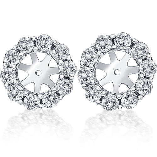 14K White Gold 1/2ct. Diamond Earring Jackets (up to 6mm) (G-H, I1)