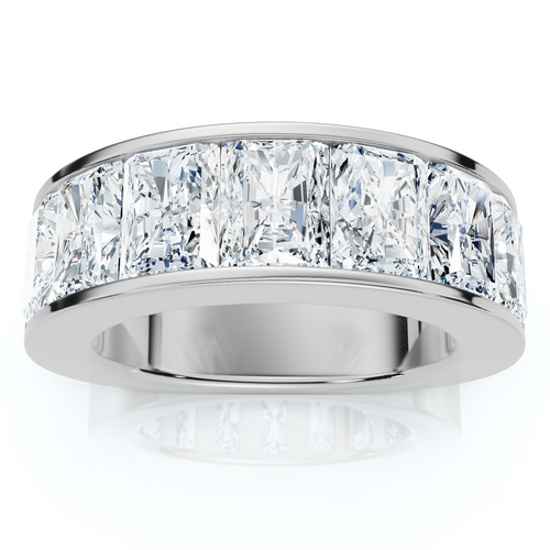 7Ct Diamond Radiant Cut Men's Ring 14k Gold or Platinum (F-G, VS)