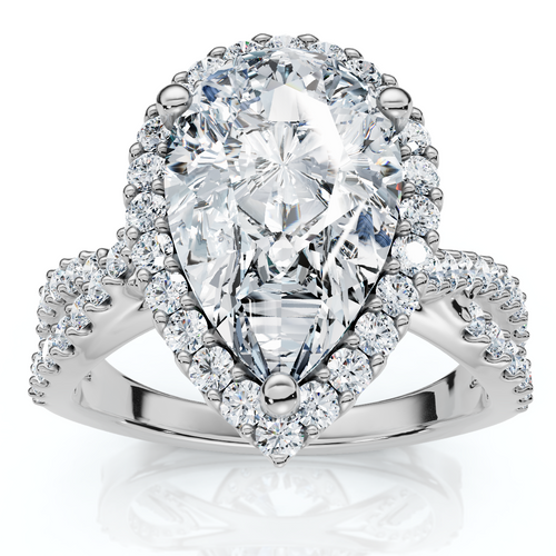 Certified 3Ct Pear Shape Diamond Engagement Ring 14k Gold or Platinum Lab Grown (F-G, VS)