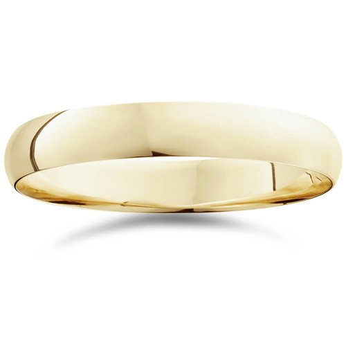 4mm Dome High Polished Wedding Band 14K Yellow Gold