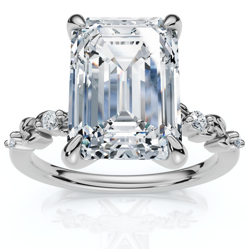 Certified 4.05Ct Emerald Cut Diamond Engagement Ring 14k White Gold Lab Grown (F-G, VS)