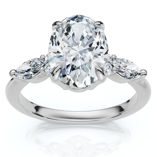 1 3/4Ct Oval Diamond Nadia Engagement Ring 14k Gold or Platinum Lab Grown (E-F, VS)