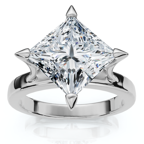 Certified 3Ct Princess Cut Diamond Solitaire Engagement Ring 14k or Pt Lab Grown (F-G, VS)