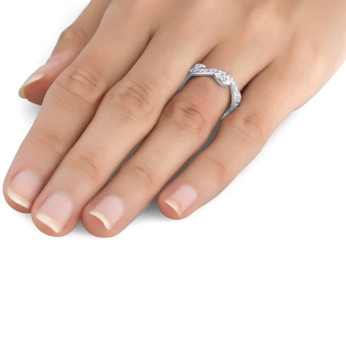 1/2Ct Diamond Vintage Vine Floral Eternity Stackable Wedding Ring 14K White Gold (H/I, I1-I2) 1/2Ct Diamond Vintage Vine Floral Eternity Stackable Wedding Ring 14K White Gold (H/I, I1-I2)