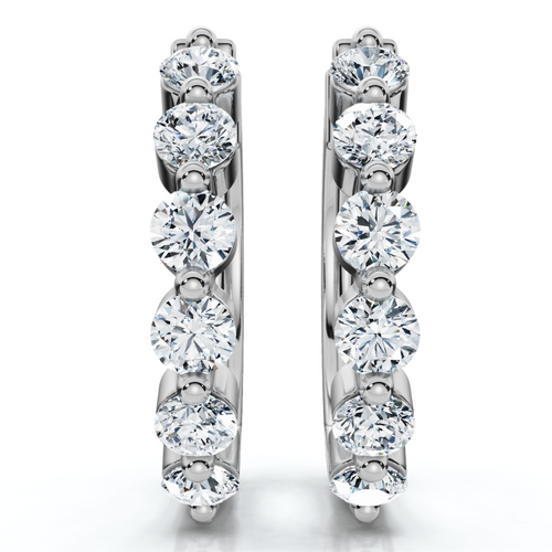 1Ct 6-Stone Diamond Hoops 10k Gold Lab Grown (E-F, VS)