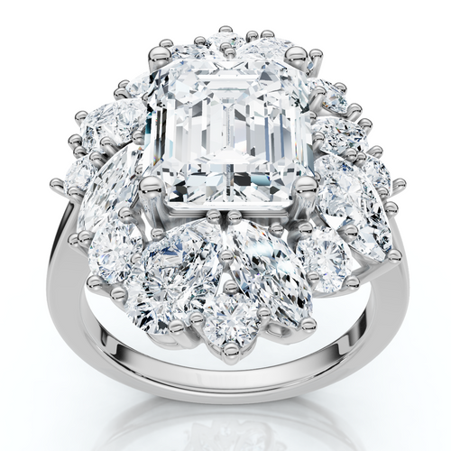 Certified 7Ct High Jewelry Diamond Ring 14k Gold Lab Grown (F-G, VS)
