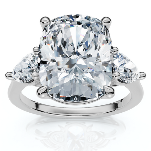 Certified 5 1/2Ct Annie Cushion Diamond Engagement Ring 14k Gold or Pt Lab Grown (F-G, VS)