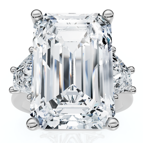 Certified 11.90Ct Emerald Diamond Engagement Ring 14k Gold Lab Grown (F-G, VS) Certified 11.90Ct Emerald Diamond Engagement Ring 14k Gold Lab Grown (F-G, VS)