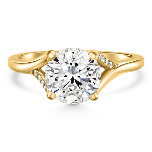 8mm Moissanite & Diamond Ring 14k Gold Lab Grown (E-F, VS)