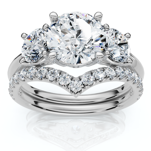 Certified 2 1/2Ct Athena Engagement & Wedding Ring Set 14k Gold or Pt Lab Grown (E-F, VS)