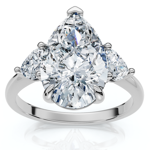 Certified 3.40Ct Pear & Heart  Engagement Ring 14k Gold or Platinum Lab Grown (F-G, VS) Certified 3.40Ct Pear & Heart  Engagement Ring 14k Gold or Platinum Lab Grown (F-G, VS)