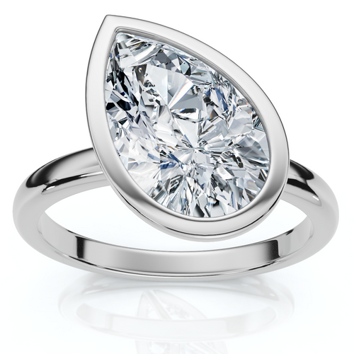 Certified 2Ct Pear Solitaire Diamond Engagement Ring 14k Gold or Pt Lab Grown (F-G, VS)