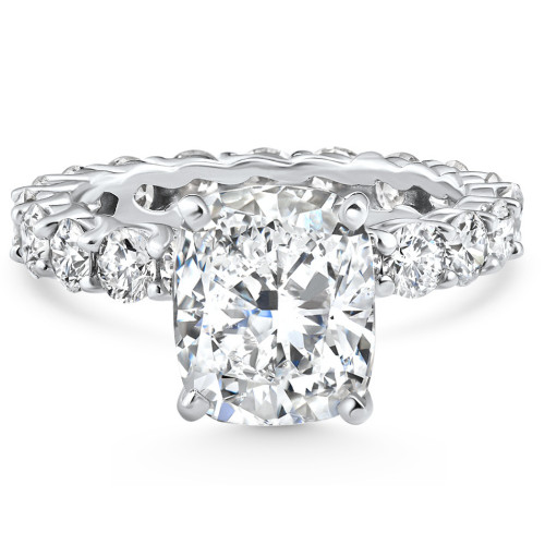 Certified 7.90Ct Cushion Diamond Engagement Eternity Ring Gold Lab Grown (F-G, VS)