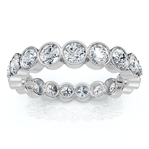 2Ct Bezel Set Diamond Eternity Wedding Ring 14k Gold of Platinum Lab Grown (F-G, VS)