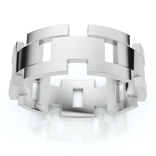 Men's Calvin 8mm Interlocked Wedding Band 10k Gold Band