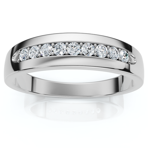 Men's 1/4Ct Polished Diamond Wedding Ring Lab Grown (E-F, VS2-SI1)