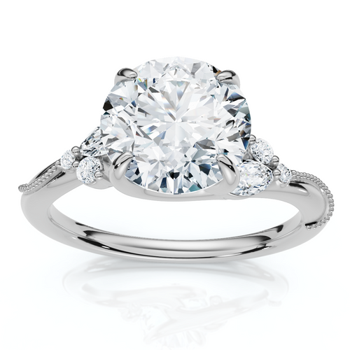 Certified 2.10Ct Camellia Diamond Engagement Ring 14k Gold or Platinum Lab Grown (F-G, VS)