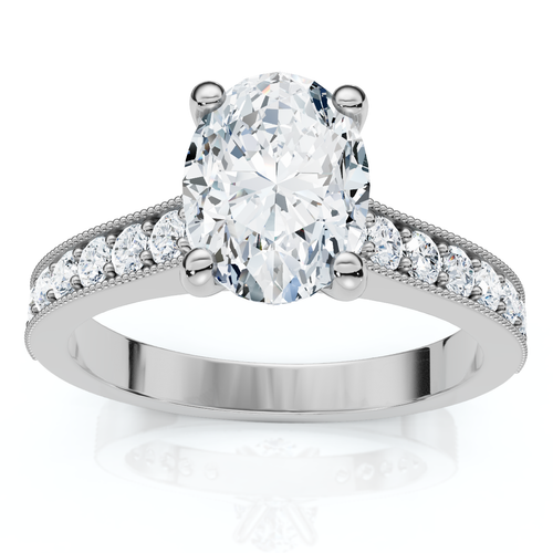 1 1/3Ct Oval Diamond Engagement Ring 14k Gold or Platinum Lab Grown (E-F, VS)