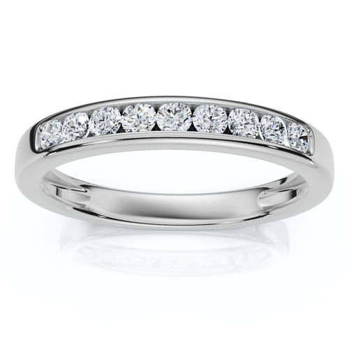 1/4Ct Diamond Channel Set Wedding Stackable Band 14k Gold or Platinum Lab Grown (E-F, VS)
