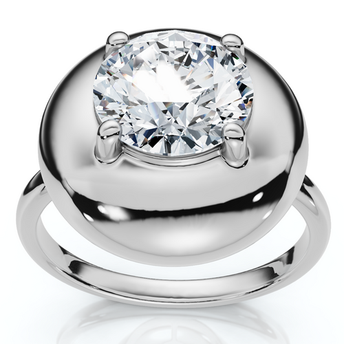 2Ct Diamond Bezel Stackable Button Engagement Ring Lab Grown (F-G, VS)