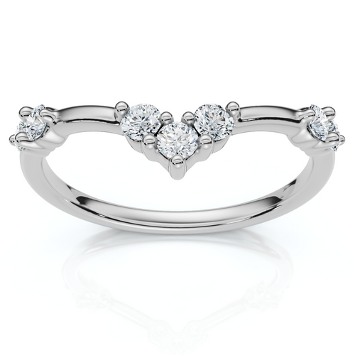 1/4Ct Diamond Diamond Guard Wedding Stack Ring 14k Gold or Platinum Lab Grown (E-F, VS)