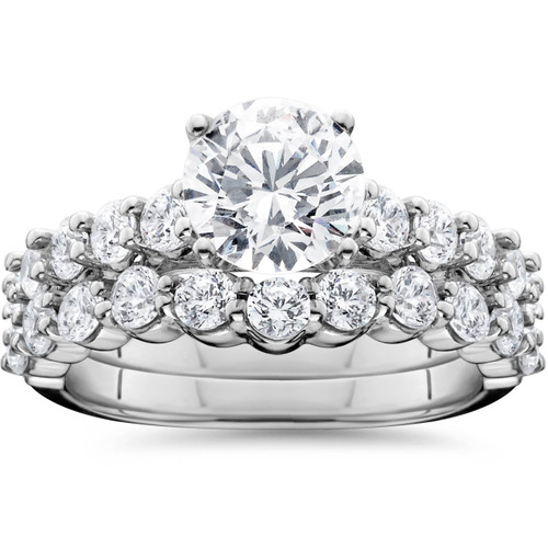 2 1/15ct Diamond Engagement Ring With Matching Wedding Band 14K White Gold (I-J, I1)