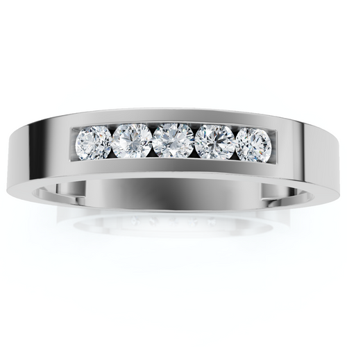 Men's 1/4Ct Channel Set Diamond Wedding Ring 14k Gold Lab Grown (E-F, VS)