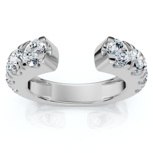 2Ct Lyric Diamond Open Guard Ring Wedding Band 14k Gold or Platinum Lab Grown (E-F, VS)