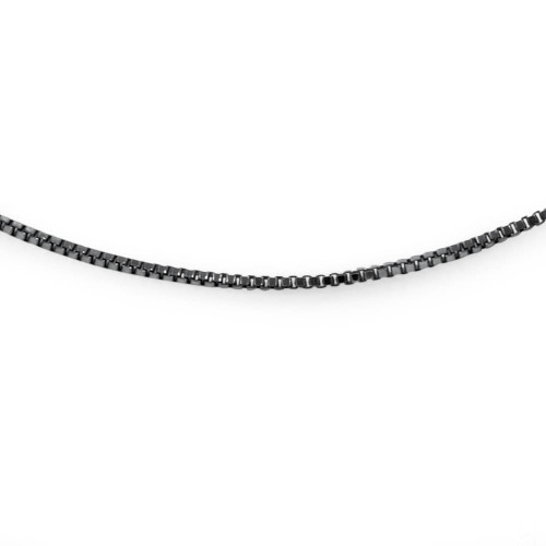 18" 14K Black Gold Italian Handmade Box Chain Necklace 18" 14K Black Gold Italian Handmade Box Chain Necklace