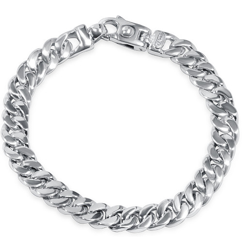 Braccio Men's 36 Gram Cuban Link Solid Silver Bracelet 8.5"