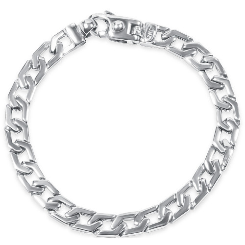 Braccio Men's 26 Gram Trap Link Solid Silver Bracelet 8.5"