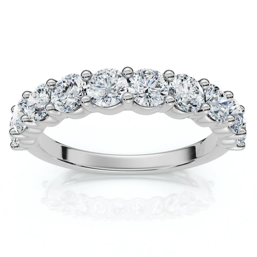1ct TW Half Eternity Round Diamond Wedding Band 14k Gold or Platinum Lab Grown (E-F, VS)