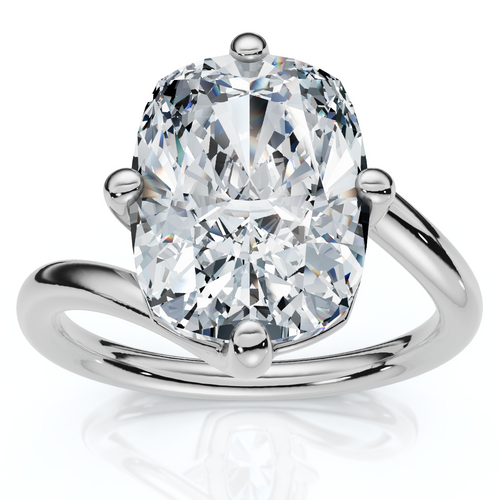 Certified 4Ct Atelier Solitaire Diamond Engagement Ring 14k Gold Lab Grown (E-F, VS)