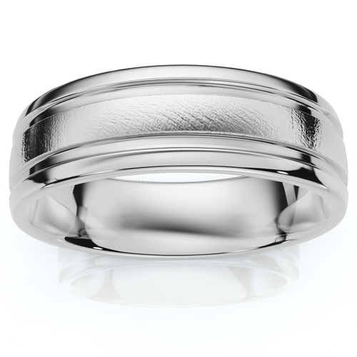 Mens 950 Platinum 6mm Brushed Comfort Fit Wedding Band