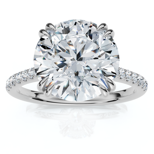 Certified 4.38Ct Annabel Diamond Engagement Ring 14k Gold Lab Grown (G-H, VS)