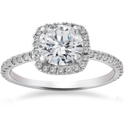 2 Carat Cushion Halo Lab Grown Diamond Engagement Ring 14K White Gold (F-G, VS2-SI1) 2 Carat Cushion Halo Lab Grown Diamond Engagement Ring 14K White Gold (F-G, VS2-SI1)