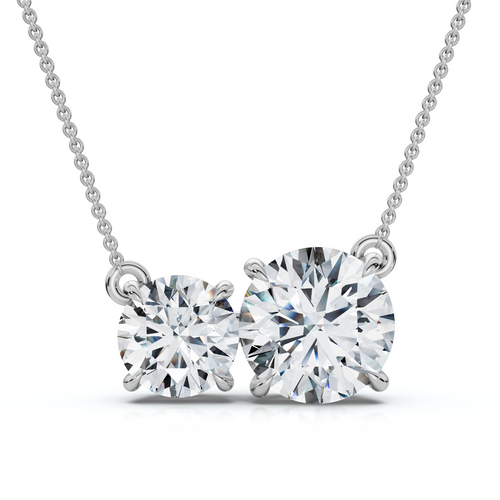 1 1/2Ct Rounds Toi et Moi Diamond Pendant 14k Gold or Pt Lab Grown (F-G, VS)
