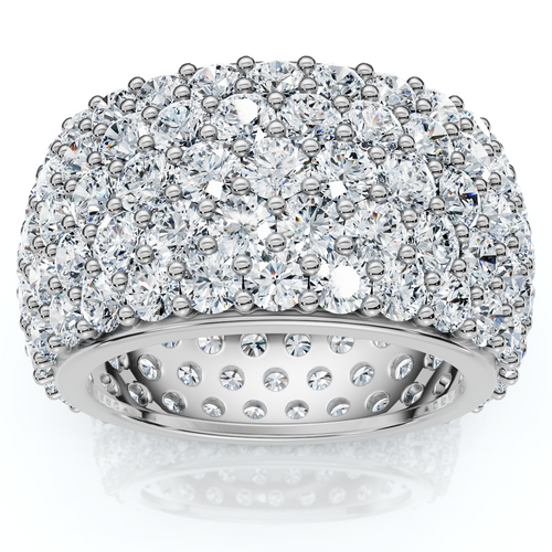 5 3/4ct Pave Lab Grown Diamond Eternity Wedding Anniversary Ring (F-G, VS)