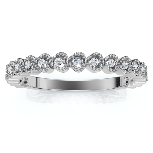 Stackable Women's Wedding Diamond Anniversary Heart Band 14k Gold Lab Grown (E-F, VS)