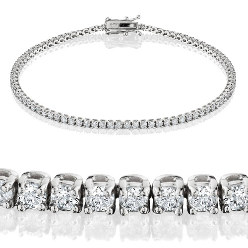 2ct Lab Grown Diamond Tennis Bracelet 14K White Gold 7" (G-H, SI)