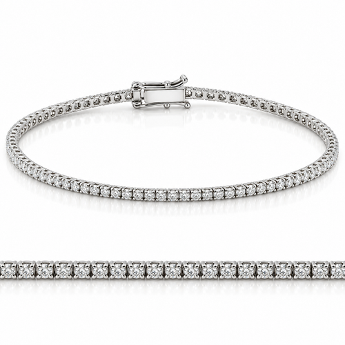 2ct Lab Grown Diamond Tennis Bracelet 14K White Gold 7" (G-H, SI)