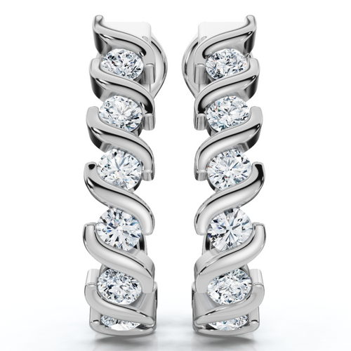 3/8Ct Diamond Curve Earrings 14k Gold Lab Grown Lab Grown (E-F, VS)