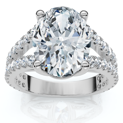 Certified 3 1/2Ct Maribel Oval Diamond Engagement Ring 14k Gold or Pt Lab Grown (F-G, VS)